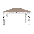 Miniatyrbild 3 av 6: vidaXL Paviljong med myggnät 4x3x2,73 m taupe 180 g/m² Taupe