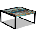 Miniatyrbild 5 av 8: vidaXL Soffbord återvunnet massivt trä 80x80x40 cm multifärg