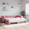 vidaXL Dagbädd utdragbar rosa 90x200 cm sammet Rosa