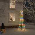 Miniatyrbild 1 av 10: vidaXL Julgranskon färgglad 108 LEDs 70x180 cm Flerfärgsdesign