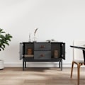 Miniatyrbild 2 av 10: vidaXL Byrå grå 110x40x78 cm massiv furu Grå