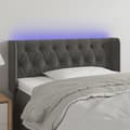 vidaXL Sänggavel LED mörkgrå 103x16x78/88 cm sammet Grå
