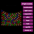 Miniatyrbild 4 av 9: vidaXL Ljusnät flerfärgad 3x2 m 204 LED inne/ute multifärg