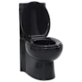 Miniatyrbild 1 av 8: vidaXL WC Keramisk Toalettstol Hörn Svart Svart