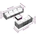 Miniatyrbild 8 av 10: vidaXL Loungegrupp med dynor 8 delar konstrotting brun Brun