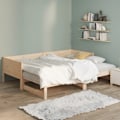 Miniatyrbild 5 av 10: vidaXL Utdragbar dagbädd massiv furu 2x(80x200) cm Brun