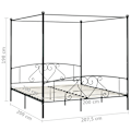 Miniatyrbild 5 av 5: vidaXL Himmelsäng grå metall 200x200 cm grå