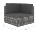 Miniatyrbild 6 av 10: vidaXL Hörnsits till modulsoffa konstrotting grå grå