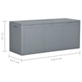 Miniatyrbild 7 av 7: vidaXL Dynbox 270 liter grå PP-träliknande grå