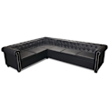 Miniatyrbild 3 av 7: vidaXL 6-sitsig Chesterfield hörnsoffa konstläder svart Svart