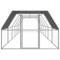 vidaXL Hönsbur för utomhusbruk 3x12x2 m galvaniserat stål Silver