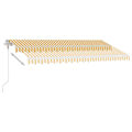 Miniatyrbild 6 av 10: vidaXL Automatisk markis med vindsensor & LED 450x350 cm gul/vit Gul