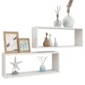 Miniatyrbild 2 av 8: vidaXL Vägghylla kubformad 2 st vit 60x15x23 cm konstruerat trä Vit