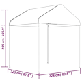 Miniatyrbild 6 av 6: vidaXL Paviljong med tak vit 15,61x2,28x2,69 m polyeten Vit