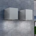 vidaXL Kubformade utomhusvägglampor 2 st Silver