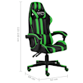 Miniatyrbild 6 av 6: vidaXL Gamingstol svart och grön konstläder Grön