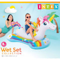 Miniatyrbild 3 av 3: INTEX Uppblåsbar enhörning 163x86 cm multifärg