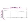 vidaXL Rumsavdelare 4 paneler brun 698x180 cm tyg Brun