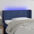 vidaXL Sänggavel LED blå 103x16x78/88 cm tyg Blå
