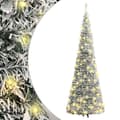vidaXL Plastgran pop-up med snö 150 LED 180 cm Vit