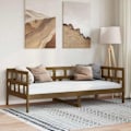 Miniatyrbild 1 av 9: vidaXL Dagbädd honungsbrun 80x200 cm massiv furu Brun