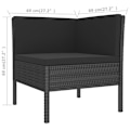 Miniatyrbild 7 av 10: vidaXL Loungegrupp med dynor 5 delar konstrotting svart Svart