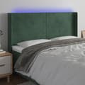 vidaXL Sänggavel LED mörkgrön 183x16x118/128 cm sammet Grön