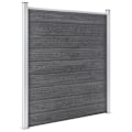 Miniatyrbild 4 av 10: vidaXL WPC-staketpanel 6 fyrkantig + 1 vinklad 1138x186 cm grå grå