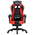 Miniatyrbild 2 av 8: vidaXL Gamingstol med fotstöd röd och svart konstläder Röd