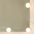 Miniatyrbild 10 av 10: vidaXL Sminkbord LED vit högglans konstruerat trä Vit