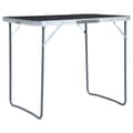 vidaXL Hopfällbart campingbord med metallram 80x60 cm grå grå