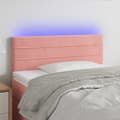 vidaXL Sänggavel LED rosa 100 x 5 x 78/88 cm sammet Rosa