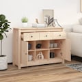 Miniatyrbild 3 av 10: vidaXL Skänk 100x35x74,5 cm massiv furu Brun