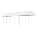 Miniatyrbild 1 av 6: vidaXL Paviljong med tak vit 13,38x2,28x2,69 m polyeten Vit