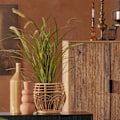 Miniatyrbild 1 av 3: Emerald Konstväxt Cattails Grass i kruka 100 cm Grön