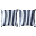 vidaXL Prydnadskuddar för trädgården 2 st 45x45 cm randiga marinblå Blå