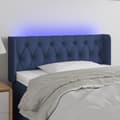 vidaXL Sänggavel LED blå 93x16x78/88 cm tyg Blå