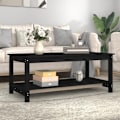 Miniatyrbild 3 av 8: vidaXL Soffbord svart 110x55x45 cm massiv furu Svart