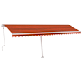 Miniatyrbild 2 av 10: vidaXL Automatisk markis med vindsensor & LED 600x350 cm orange/brun Flerfärgsdesign