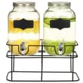 vidaXL Glasbehållare 2 st med stativ 2 x 4 L Transparent