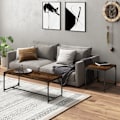 Miniatyrbild 3 av 9: vidaXL Soffbord 2 delar rökfärgad ek konstruerat trä Brun