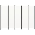 vidaXL Rumsavdelare 5 paneler vit 250x180 cm Vit