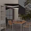 Miniatyrbild 1 av 10: vidaXL Automatiserad markis vindsensor rullgardin LED 3x2,5m antracit Antracit