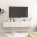 Miniatyrbild 1 av 9: vidaXL Väggmonterade TV-skåp 3 st vit 60x30x30 cm Vit