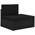 Miniatyrbild 7 av 10: vidaXL Loungeset för trädgården 7 delar konstrotting svart Svart