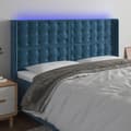 vidaXL Sänggavel LED blå 163x16x118/128 cm sammet Blå