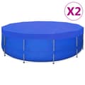 vidaXL Poolöverdrag 2 st PE runt 460 cm 90 g/m² Blå