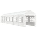Miniatyrbild 2 av 8: vidaXL Paviljong med tak vit 15,61x2,28x2,69 m polyeten Vit