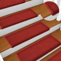 vidaXL Trappstegsmattor 15 st 65x25 cm röd Röd
