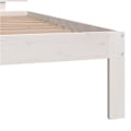 Miniatyrbild 6 av 8: vidaXL Sängram vit massiv furu 100x200 cm Vit